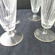Set of 5 glass flutes engraved lined decoration art deco style