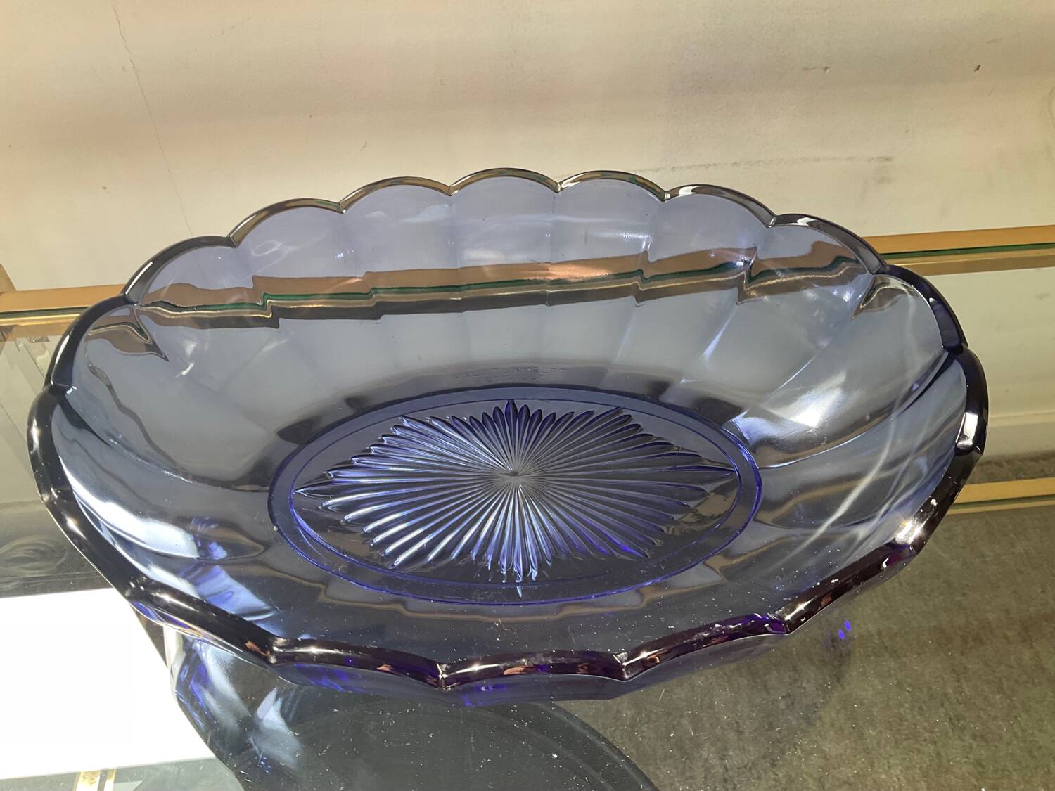 Val Saint Lambert cup in purple glass