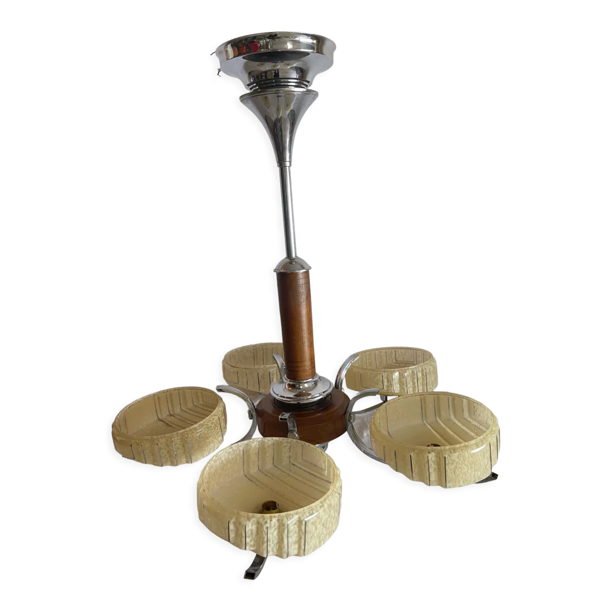 Art deco chandelier 5 branches circa 1940