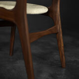 Vintage Scandinavian Modern Teak and Beige Wool Dining Chairs Model 89 by Erik Buch, 1950s, Set of 4