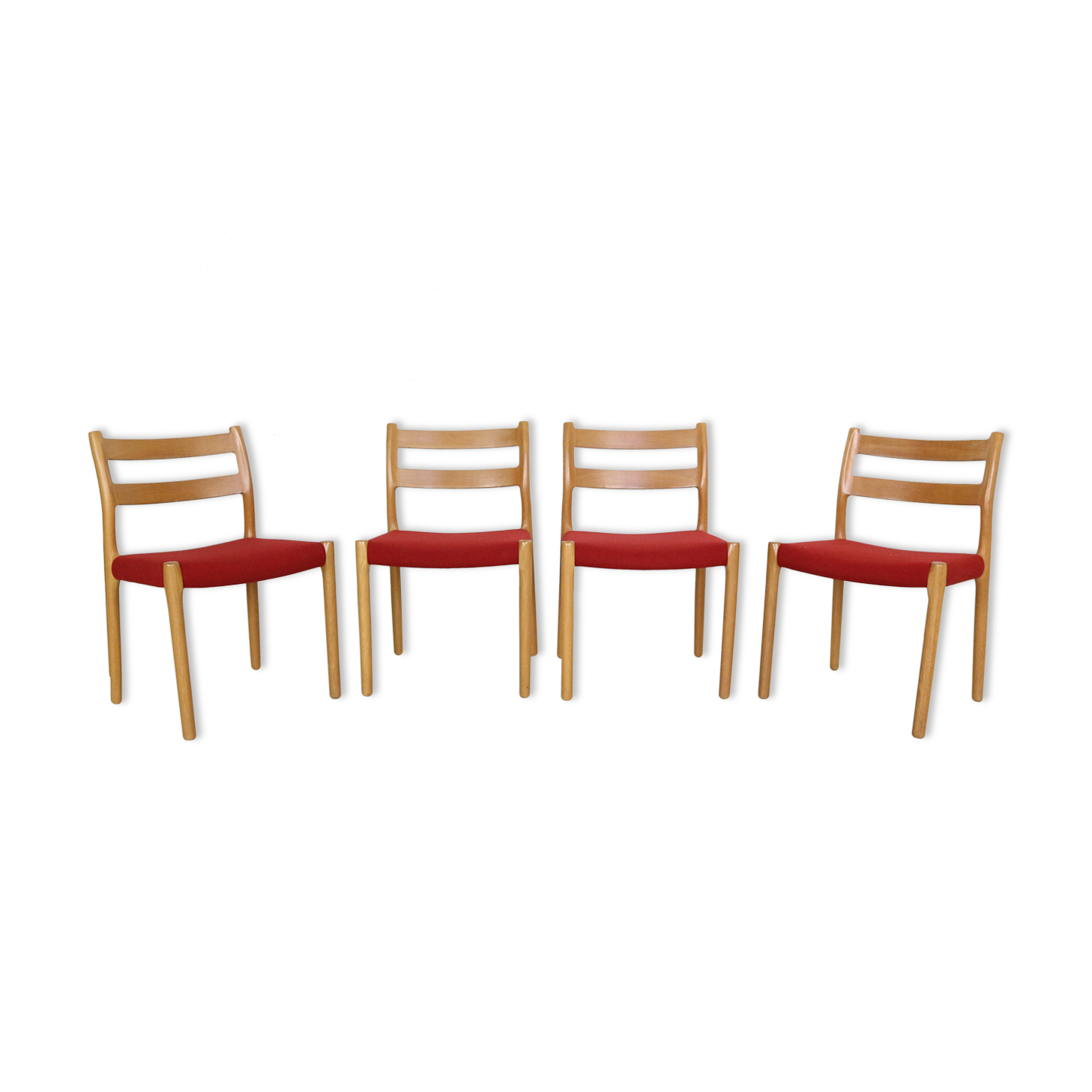 4 chairs model 84 by Niels Otto Moller for Højbjerg, Denmark 1970s