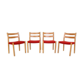 4 chairs model 84 by Niels Otto Moller for Højbjerg, Denmark 1970s