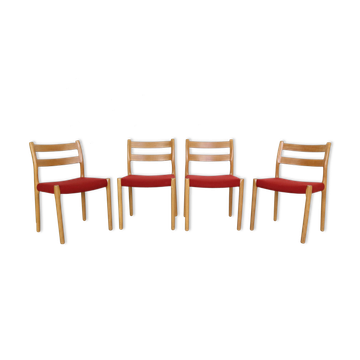 4 chairs model 84 by Niels Otto Moller for Højbjerg, Denmark 1970s