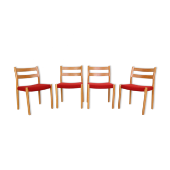 4 chairs model 84 by Niels Otto Moller for Højbjerg, Denmark 1970s