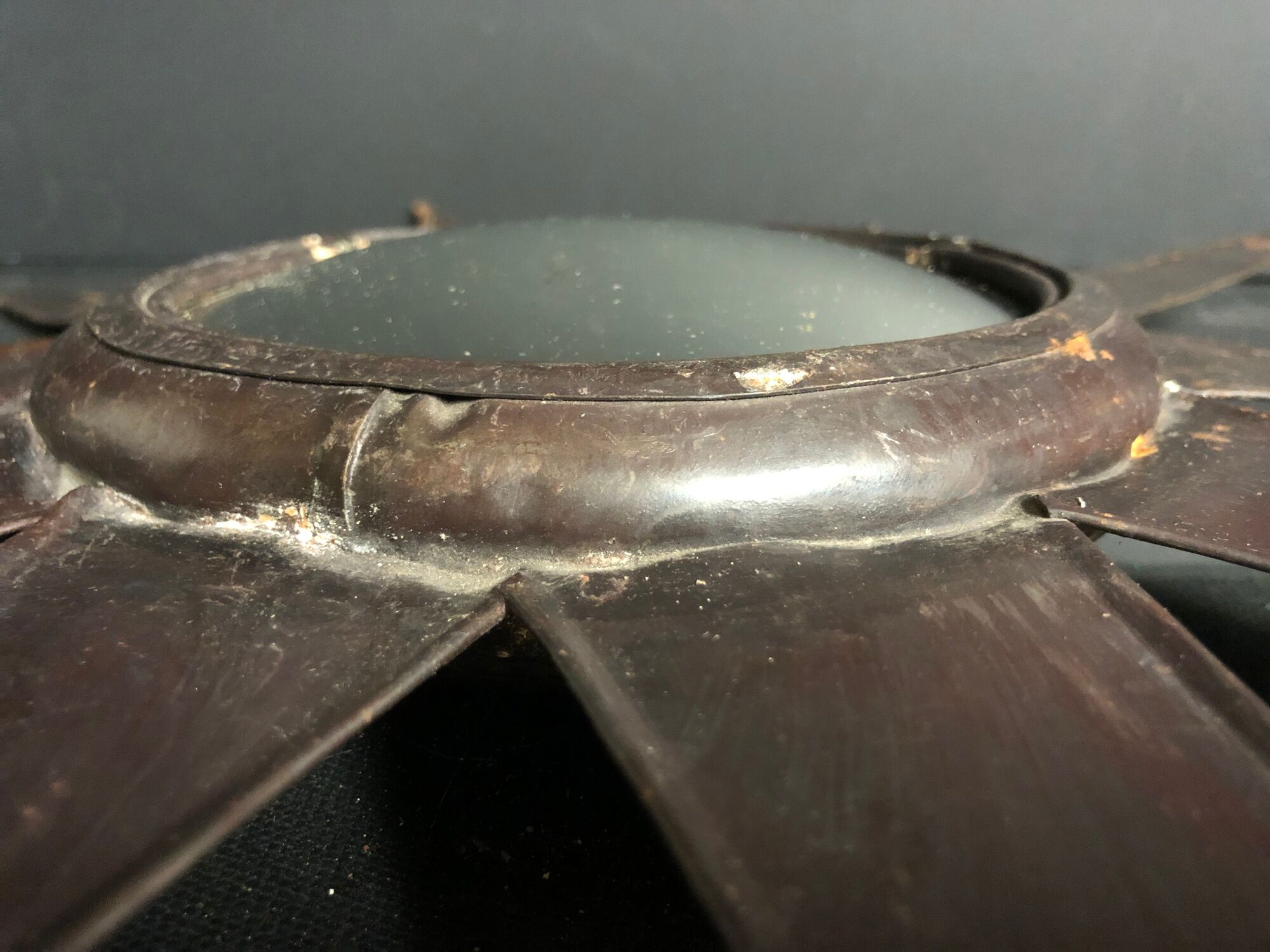 Miroir soleil of bulging witch 61 cm metal 20th sorcerer convex ice