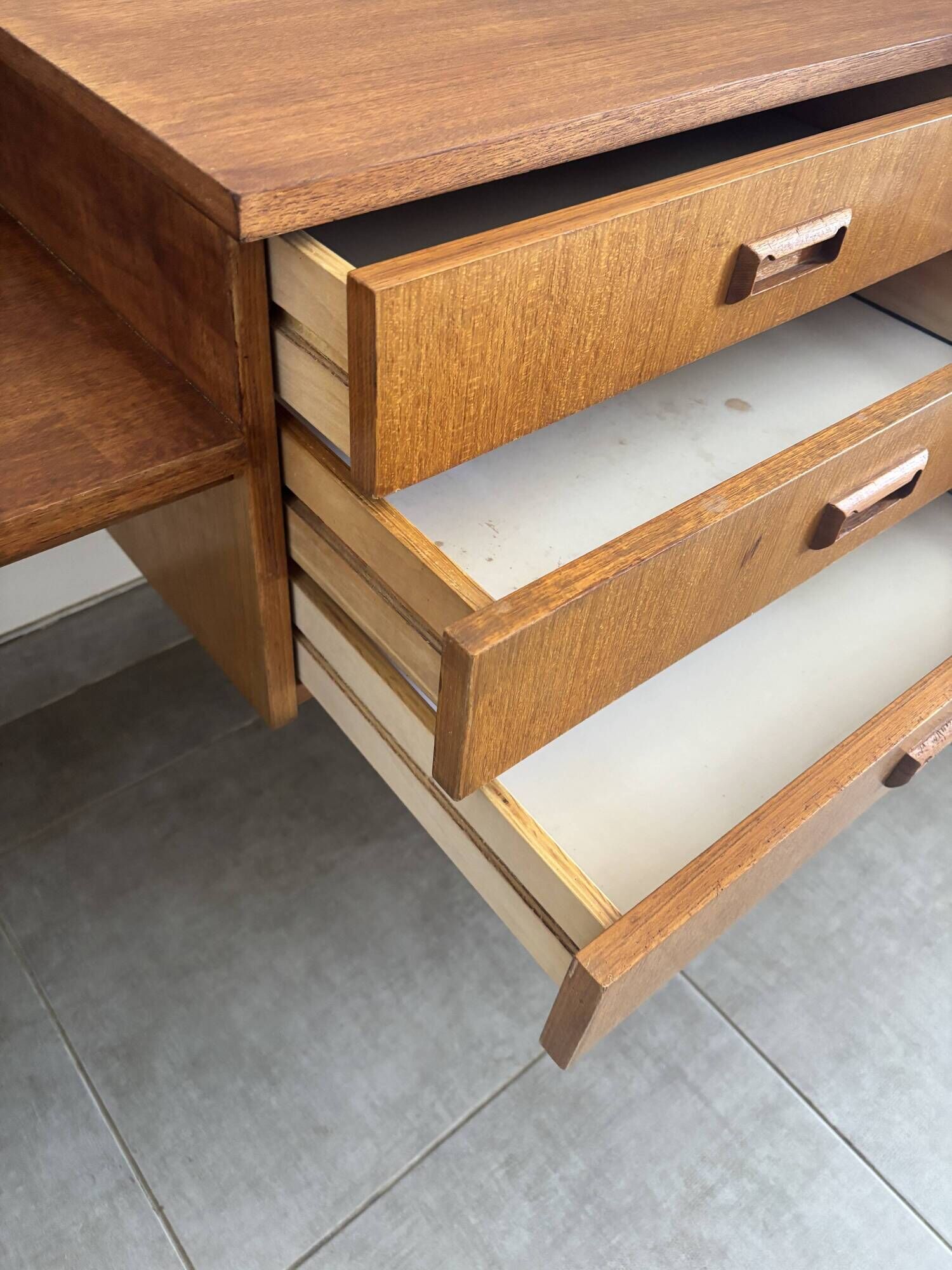 Coiffeuse scandinave vintage en teck, années 60