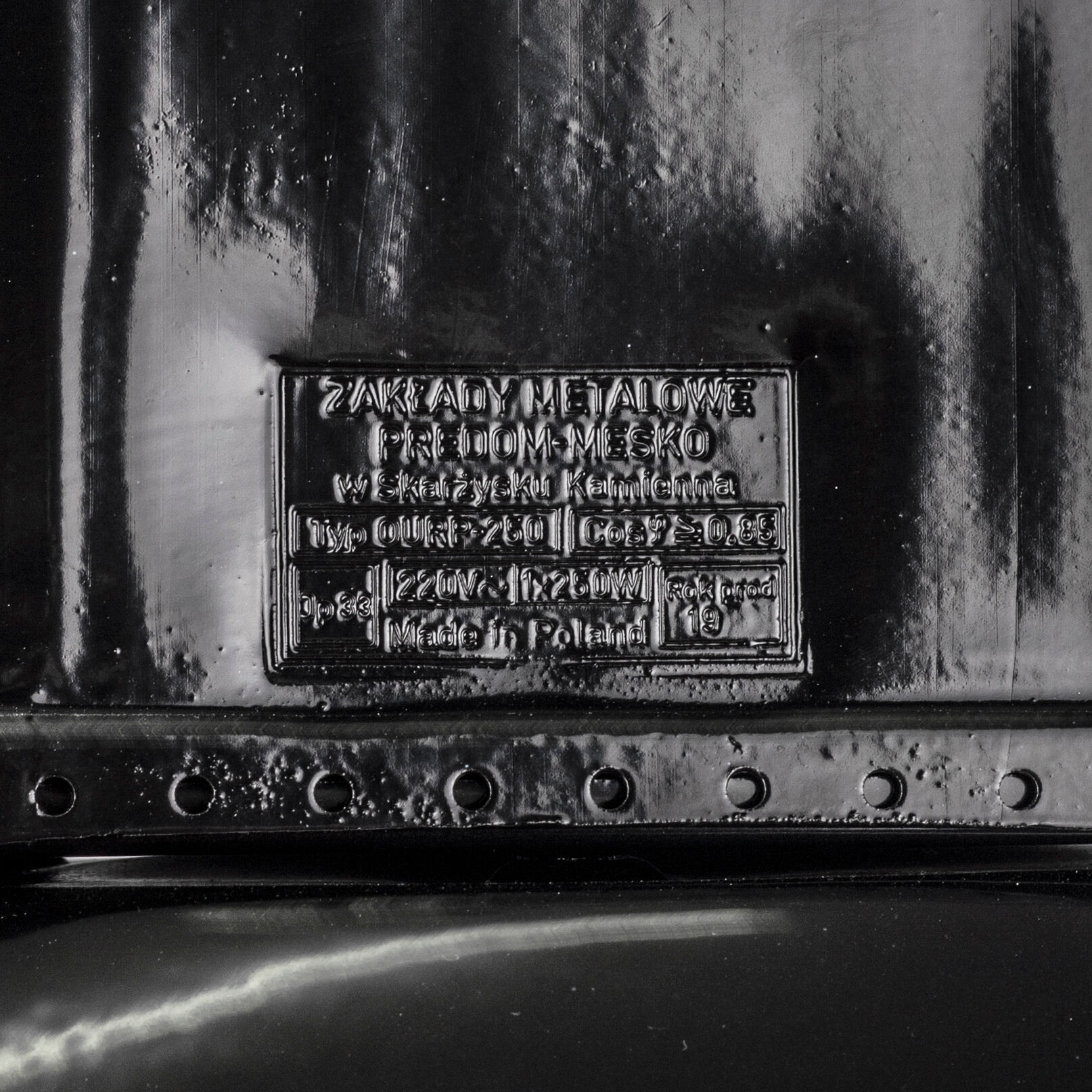 Industrial hanging lamp in black from Mesko, 1960