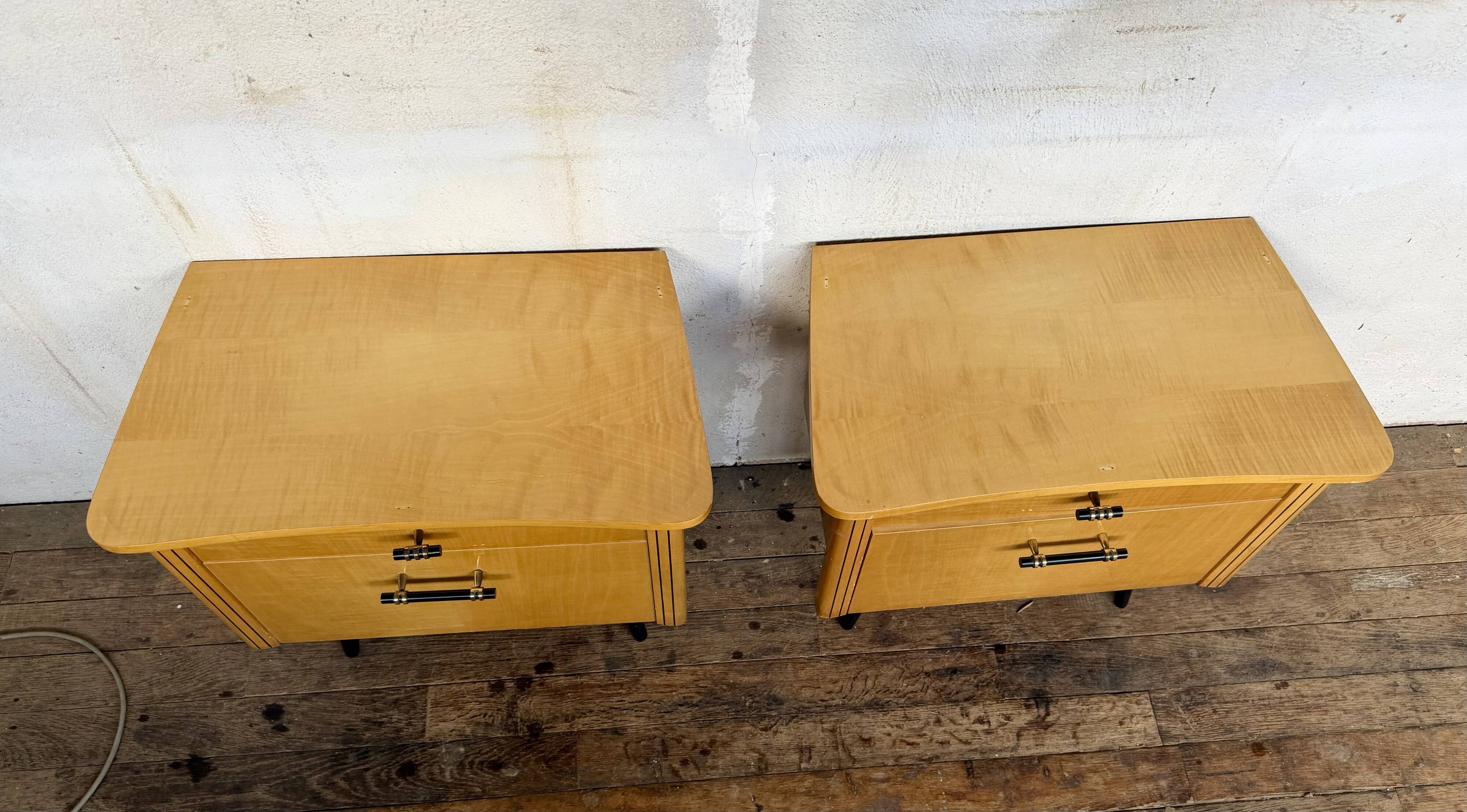 🌟 Vintage 1960s bedside tables – 1 drawer & 1 hinged door 🌟