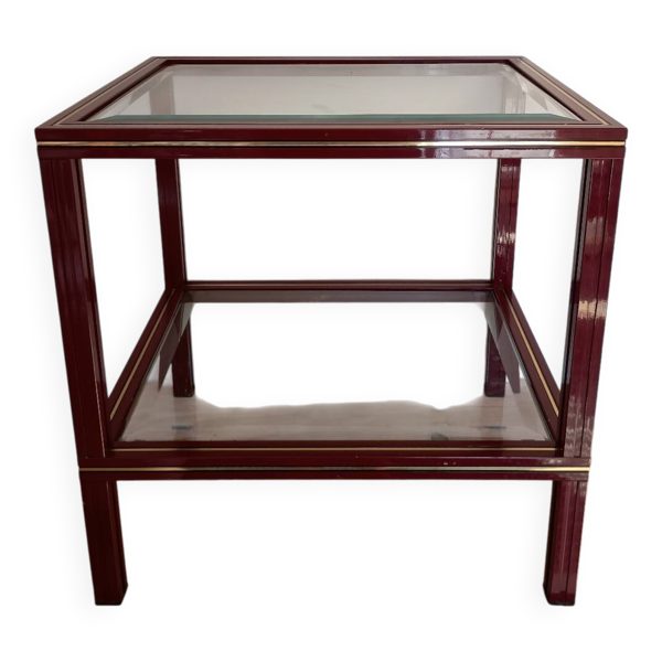 Table d'appoint verre et laiton