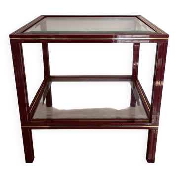 Side table in glass and brass