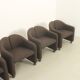Set of four PS142 armchairs by Eugenio Gerli for Tecno, Italy, 1966.