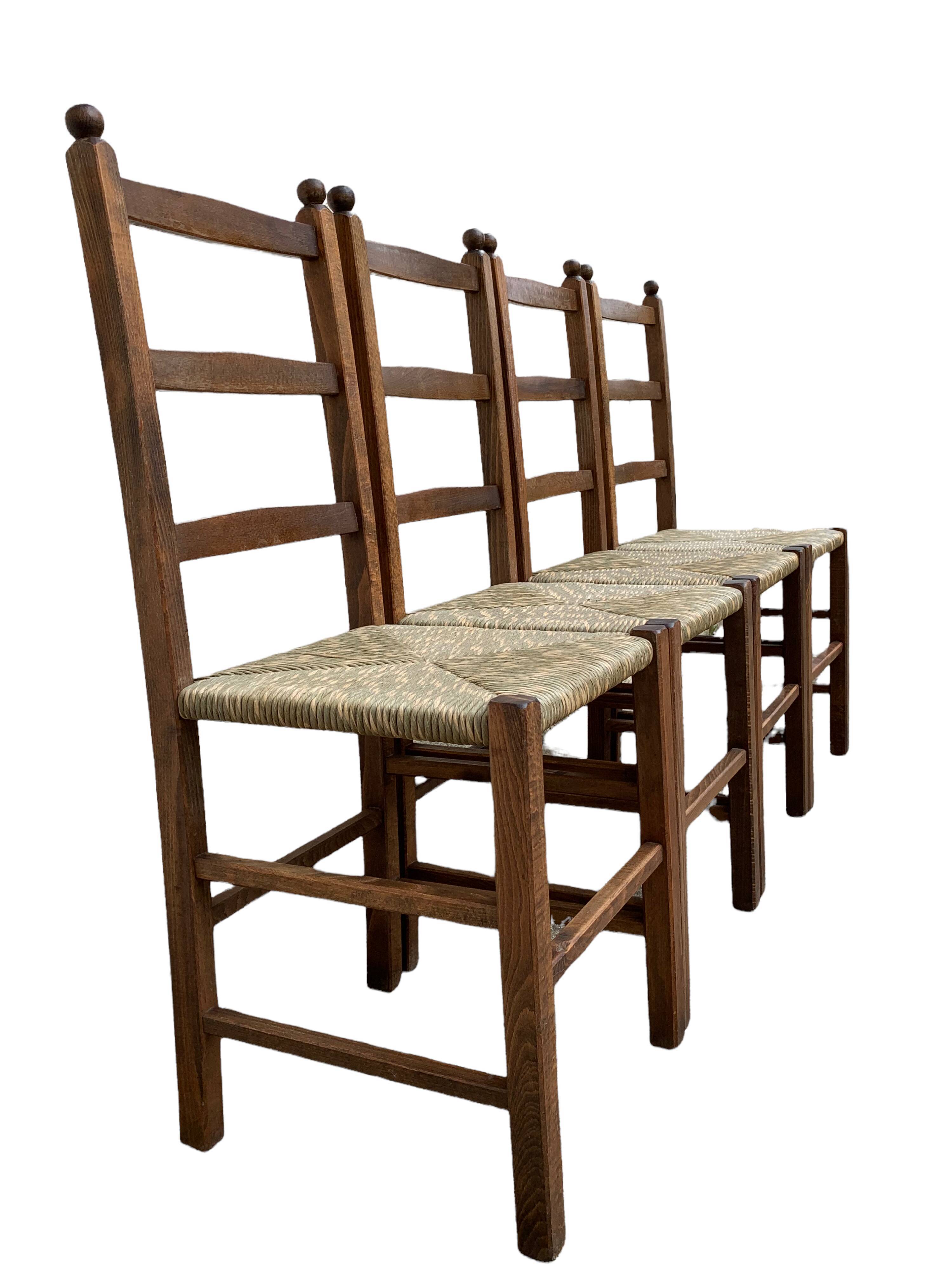 Two-tone straw chairs 1950