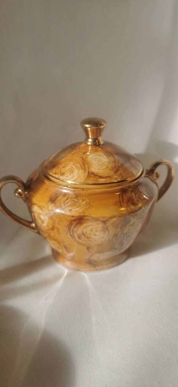 Service à café, thé effet marbré vintage par Wawel, 1970