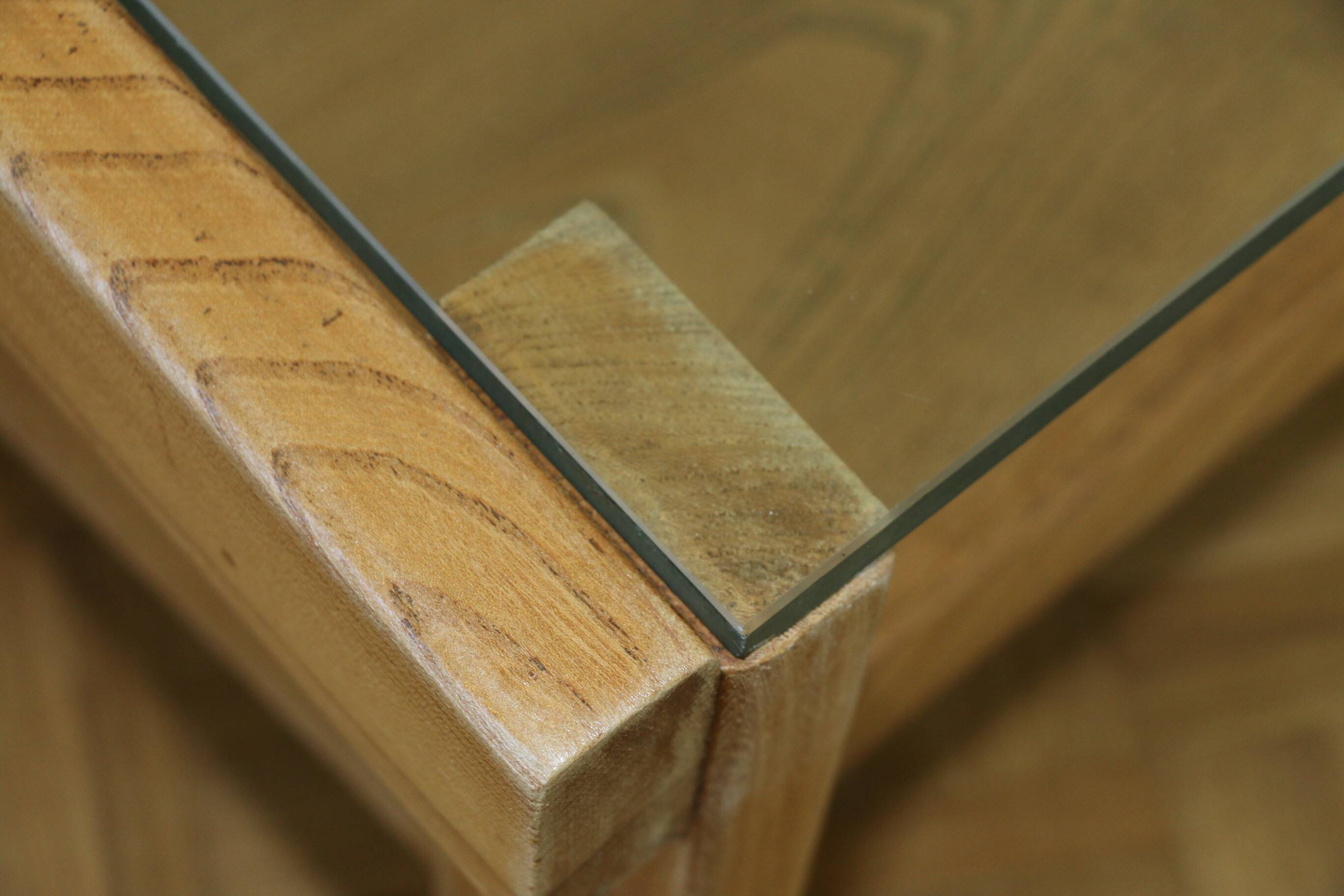 Oak and glass coffee table 1960