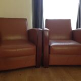 Norway club chair in brown leather
