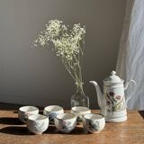 Teapot with stylized pink flower patterns brand Made in Korea H23