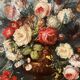 Georges Delcourt. Antique still life signed with flowers. Oil on canvas and panel.