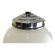 Vintage 70s pendant lamp in white opaline glass, 20 cm globe, chrome, light