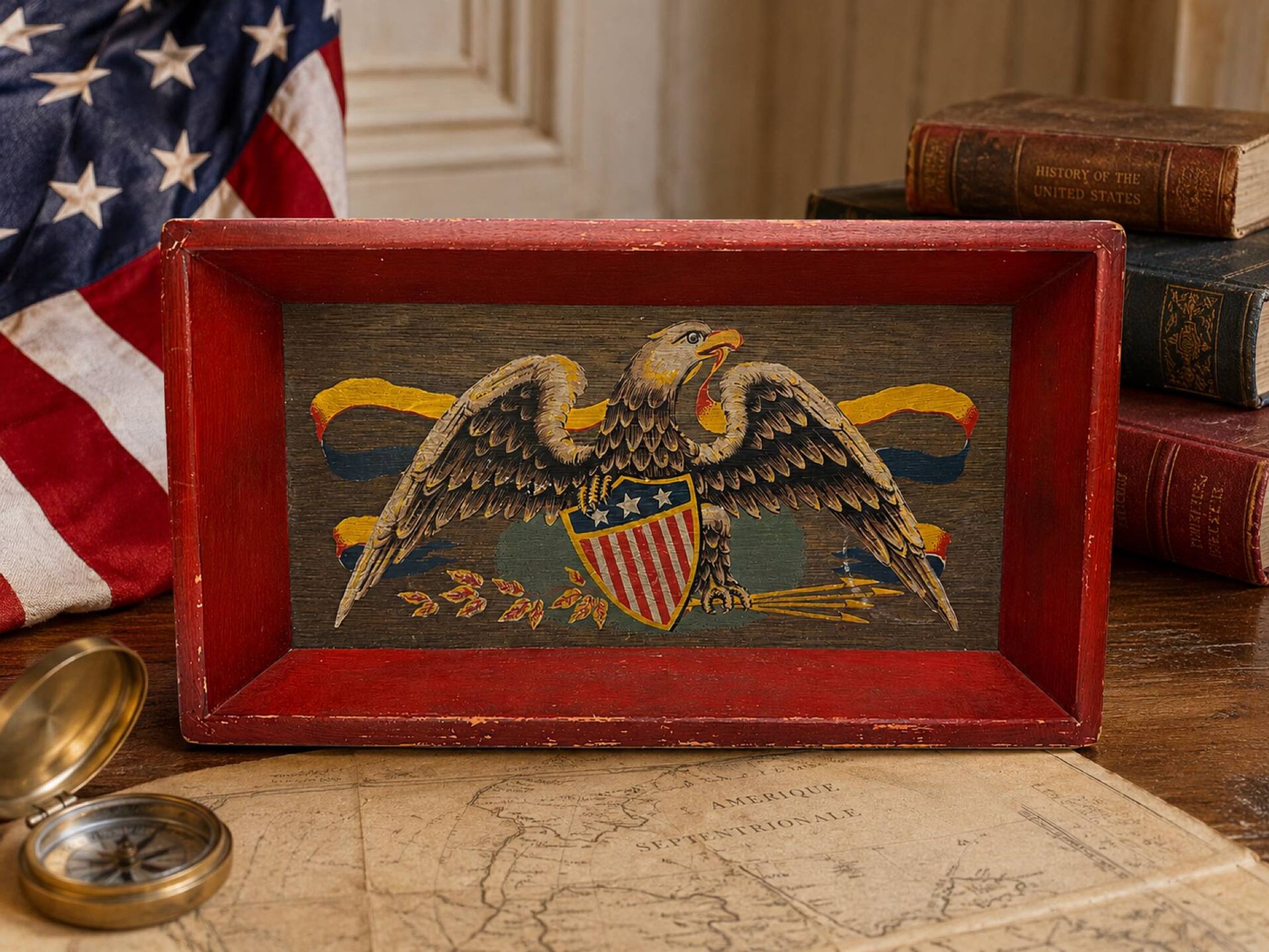 Vintage Yorkraft Inc. plate – American eagle – USA, 1960s