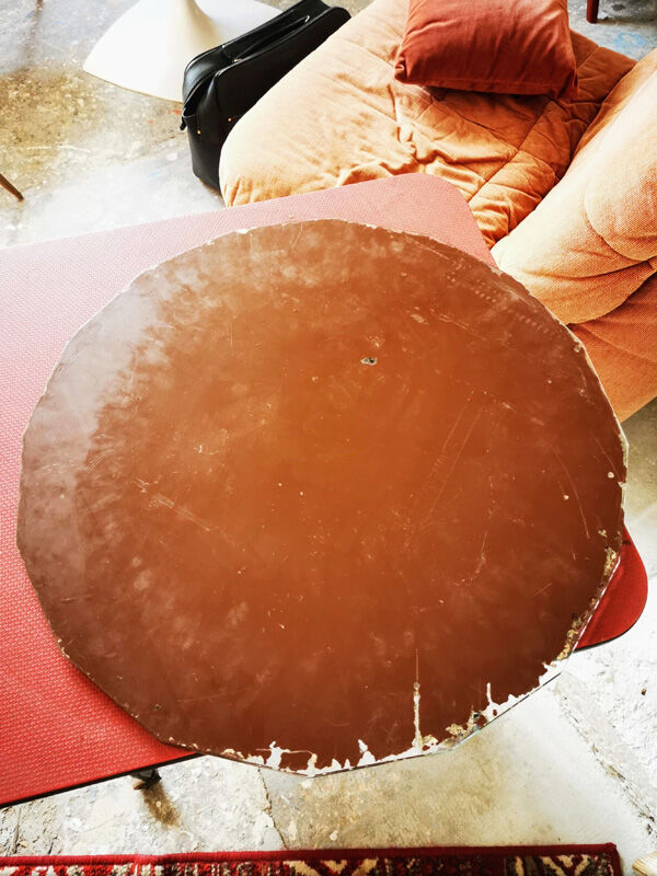 Bevelled round mirror 49cm