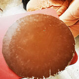 Bevelled round mirror 49cm