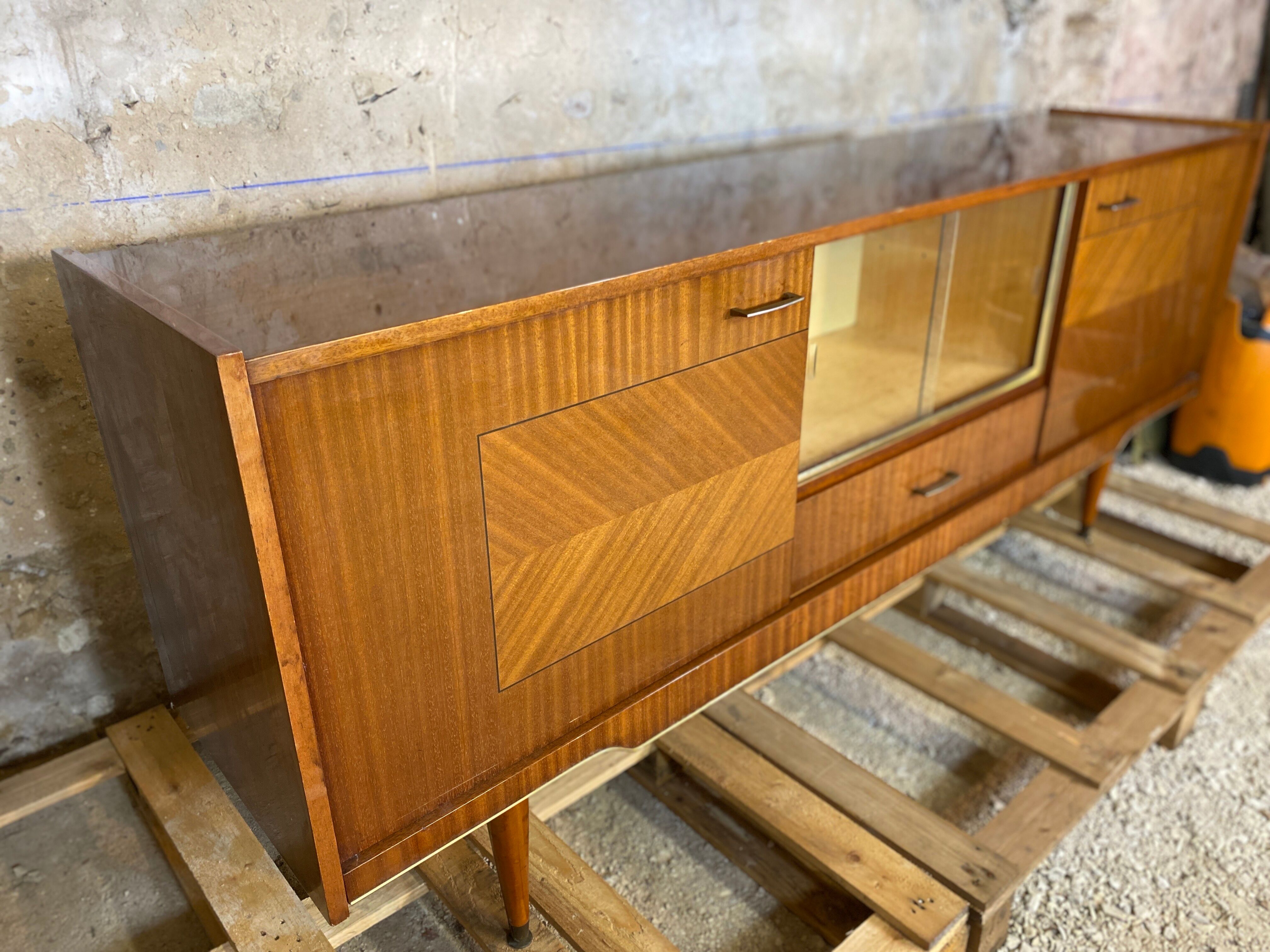Vintage sideboard in varnished wood