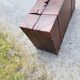 Furniture trunk wood coffee table shelves library suitcase