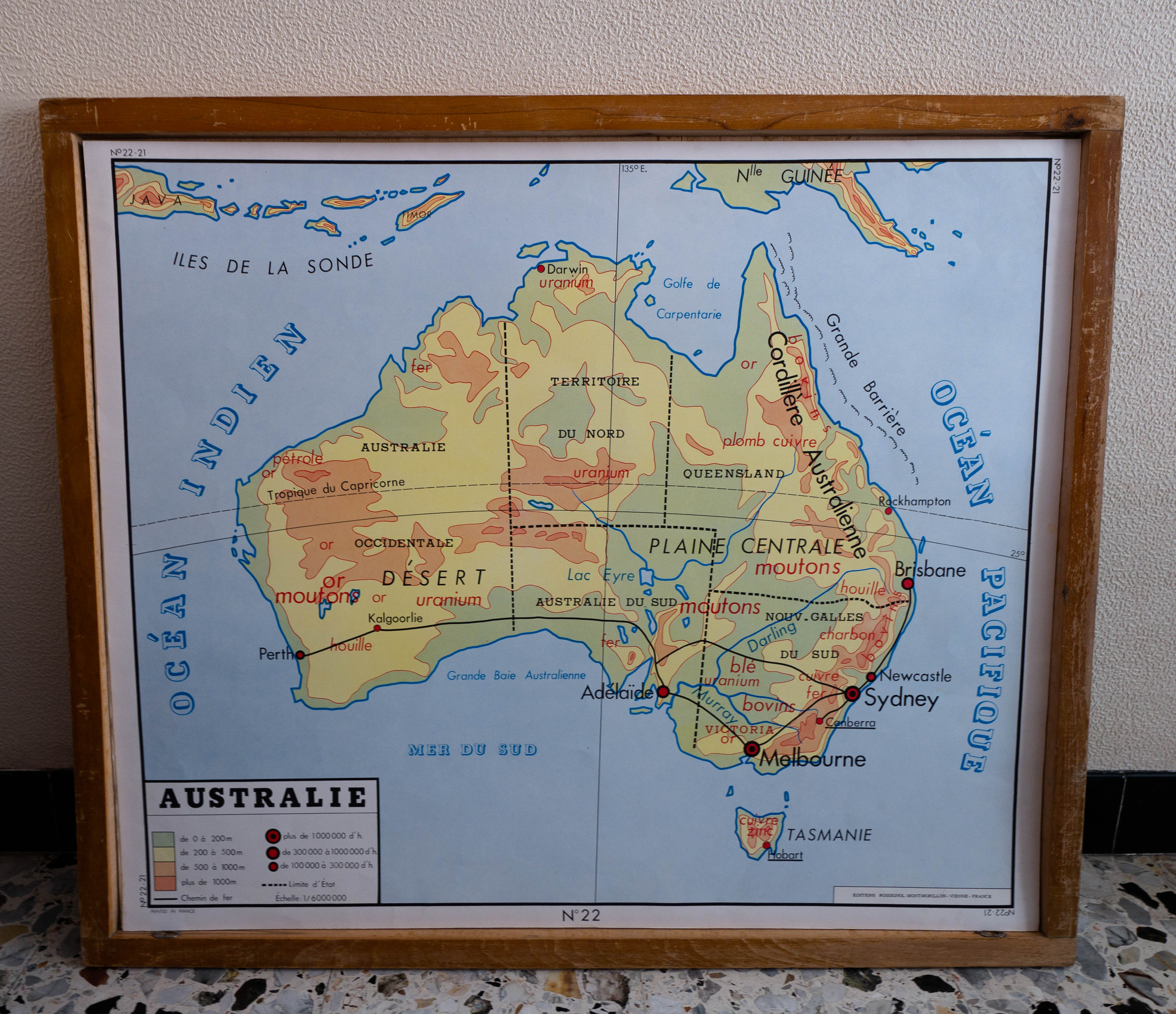 School map rossignol front and back, 1950s