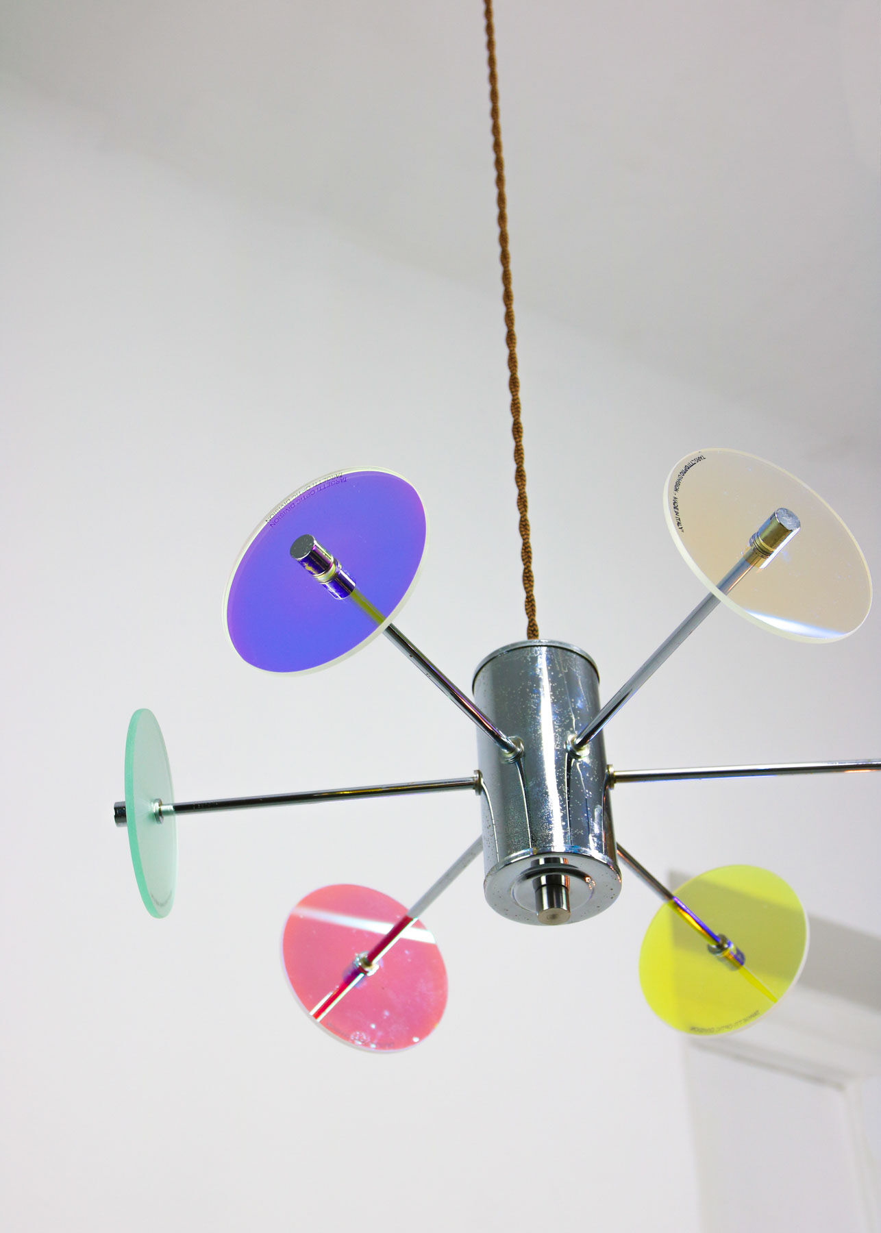 Vintage Italian Chrome Lamp Duo, 70s