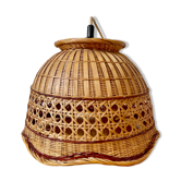 Suspension osier et rotin vintage