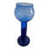 Vintage blue glass footed bowl vase from the 1970s.