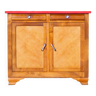Low wooden sideboard, sideboard, vintage storage unit, red formica, 40's