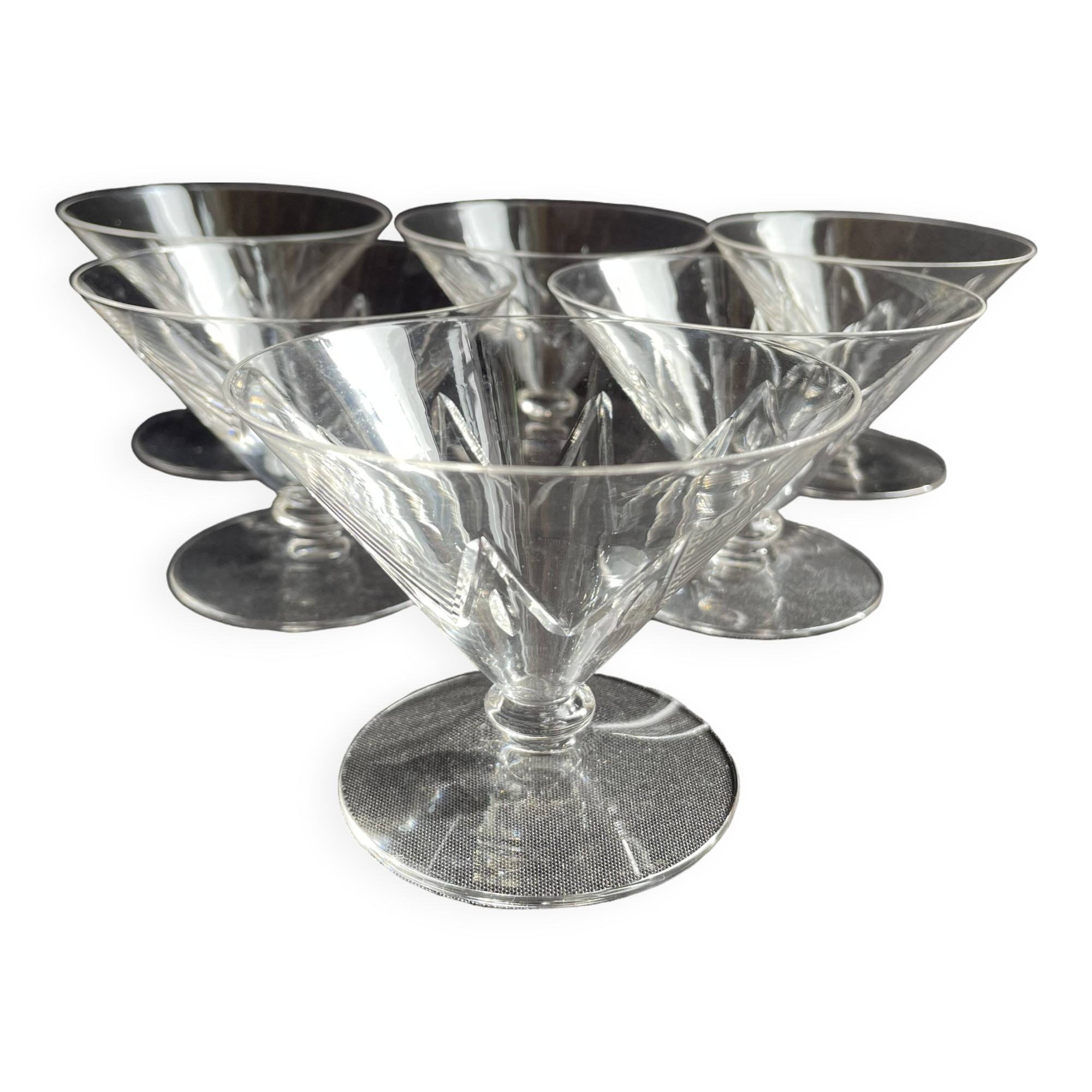 6 Champagne glasses – Saint Louis Bossuet service size 10406