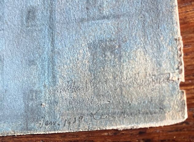 Pastel on paper circa 1900 Post-Impressionist Train Station and Train signed