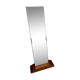 Miroir art-déco psyché, chêne et laiton, France 1930