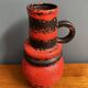 Scheurich vase model 428-26 red and black west germany pottery