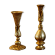 Pair of handmade candle holders, cast iron