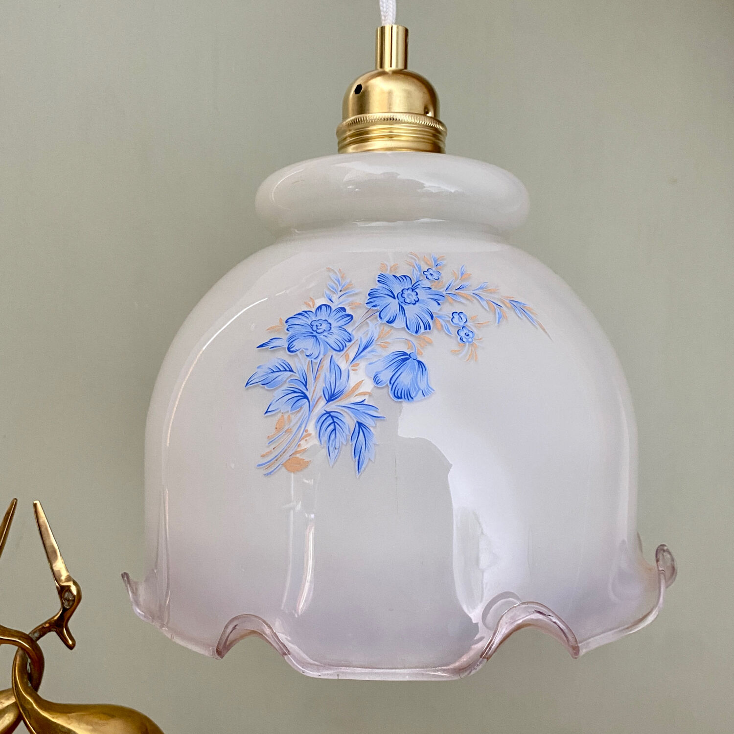 Vintage opaline lampshade pendant