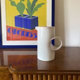 Organic modern white ceramic vase / jug, La Sfera Italy 1980s