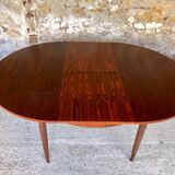 Table de salle à manger en palissandre extensible avec rallonges papillon, 1960’