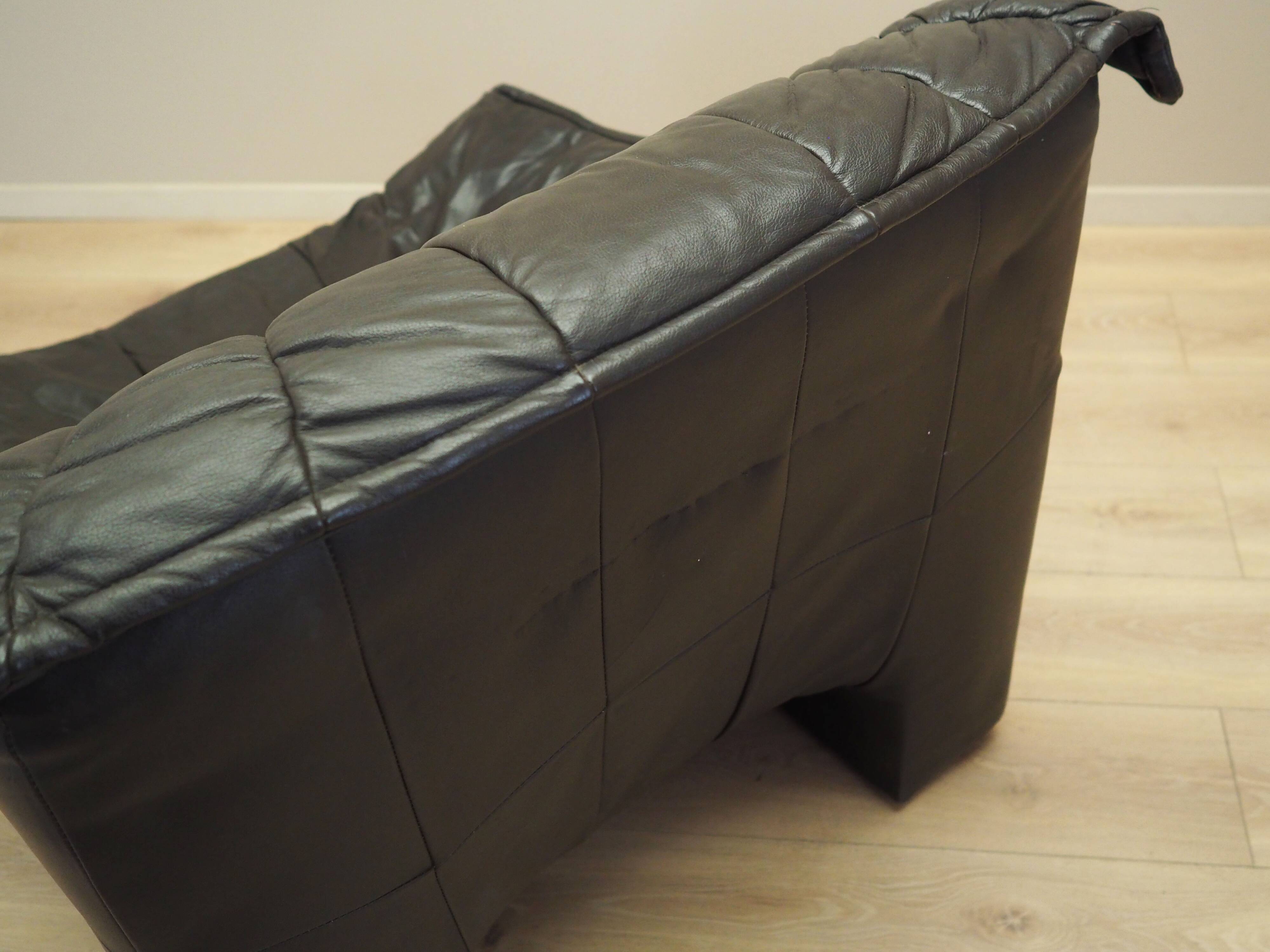 Leather armchair, Italian design, 1960s, production: Italy