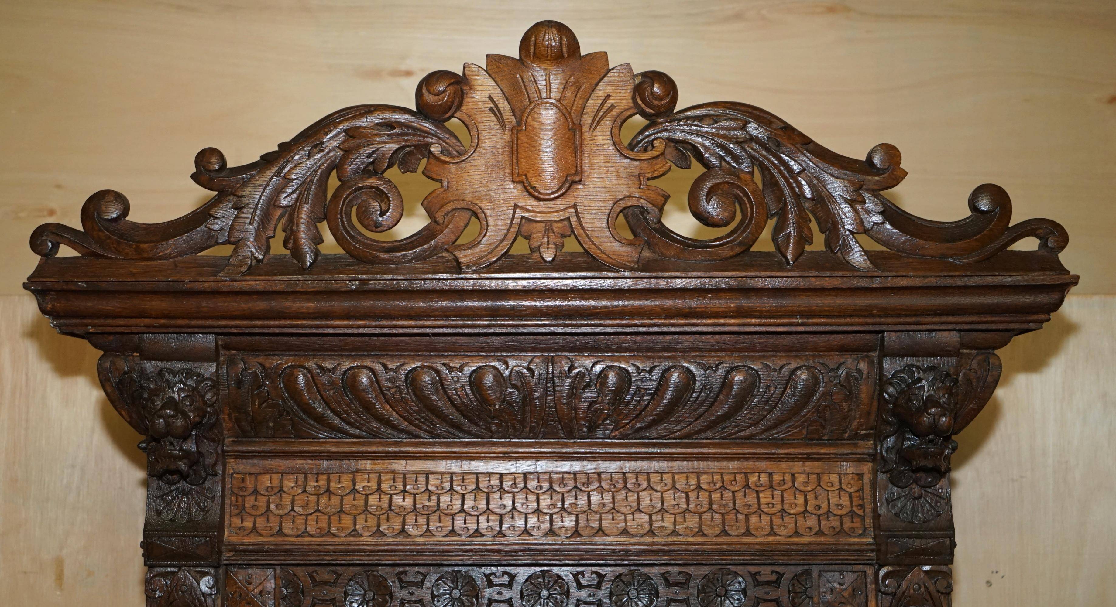 Pair of Victorian Jacobean Gothic Revival bookcases