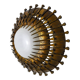 Midcentury brutalist sun wall lamp, metal and gold leaf, Italy