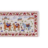 Hand-knotted rug, vintage Turkish rug 51x186 cm