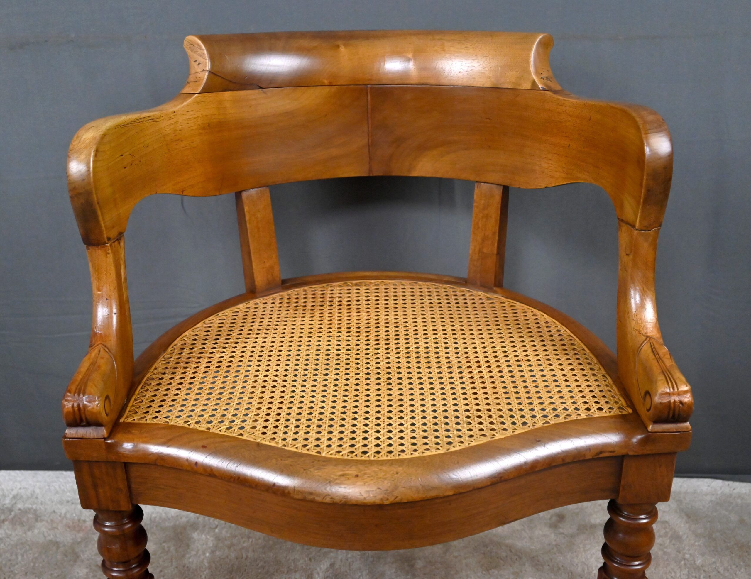 Walnut office chair, Louis-Philippe period – early 19th century