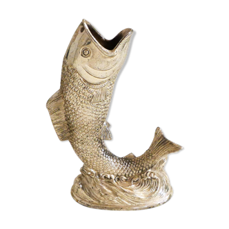 Chrome fish vase