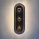 Vintage pop art space age bronze mirrored wall lamp, Eglo, Germany, 1980s