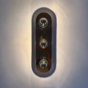 Vintage pop art space age bronze mirrored wall lamp, Eglo, Germany, 1980s