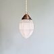 Art Deco pendant light in faceted satin glass, 1920s-30s
