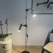 Reading floor lamp with spots, design by Svend Maelström for MS Belysning, 1970s.